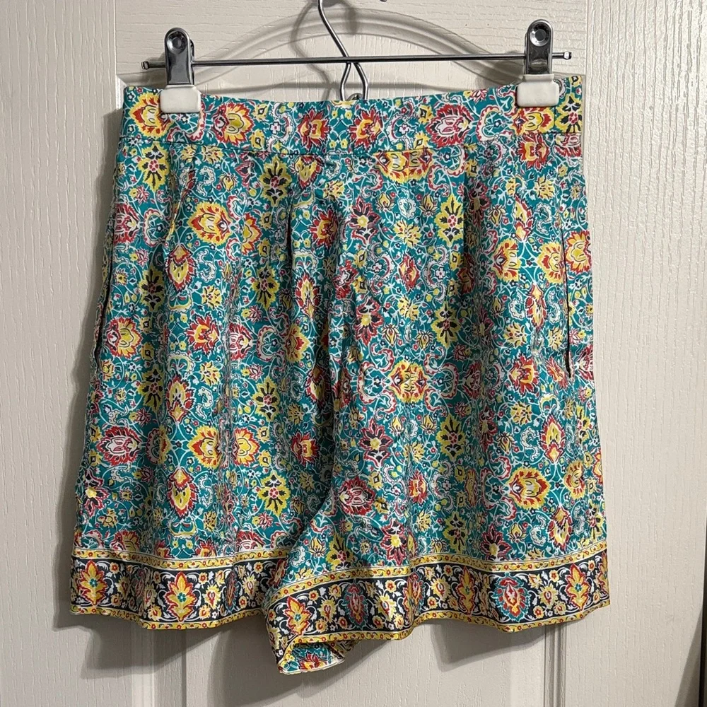 💙💖Lauren Moffatt‎ Anthropologie Floral Silk Shorts Bohemian Maximalist Resort